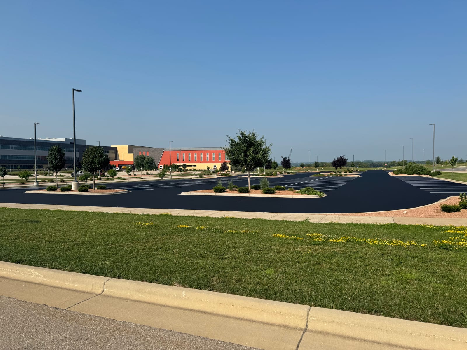 Commercial parking lot sealcoating in Dane County, Wisconsin